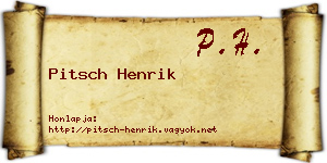 Pitsch Henrik névjegykártya